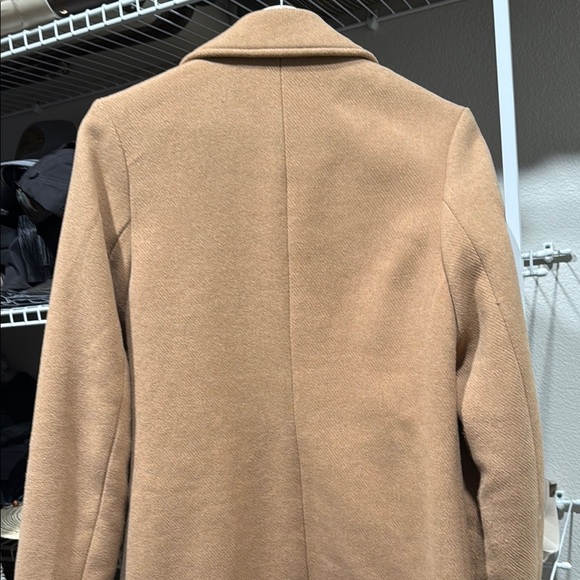 Mango Tan Trench Coat Wool Blend Mid-Length - Picture 3 of 4